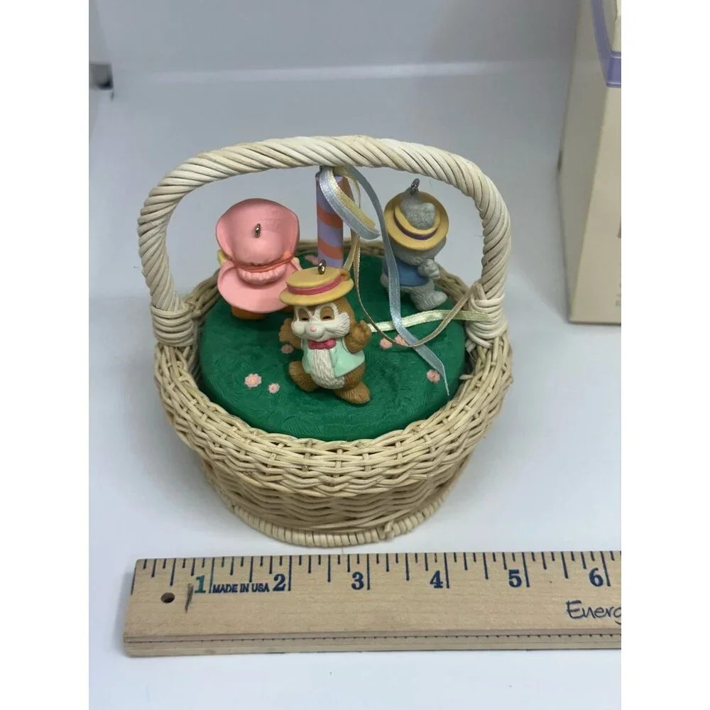 VTG 1993 Hallmark Keepsake Ornament “Maypole‎ Stroll” with Display Basket Decor